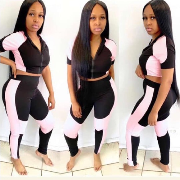 Other - Two Piece Black & Pink Outfit